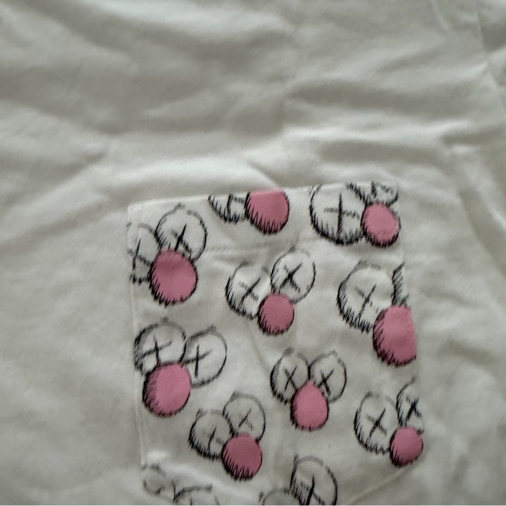 KAWS White Tee with Patterned Pocket XS - Picture 2 of 4